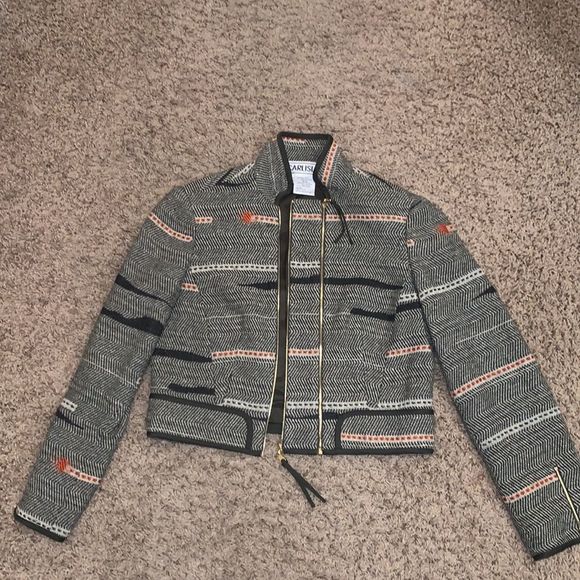 Vintage Carlisle Crop Moto Wool Jacket size 6 - Picture 13 of 16